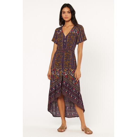 Urban Outfitters Boho High Low Maxi Floral Print Dress M - Picture 1 of 4